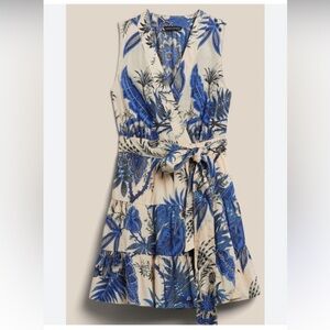 Banana Republic medium petite Stampa Mini Dress in Blue Floral